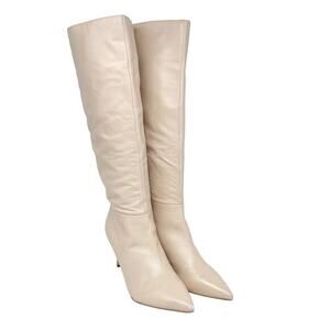 Marc Fisher Women's Georgiey Pointed Toe Knee High Boot Light Natural Size 6.5‎